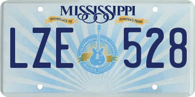 MS license plate LZE528