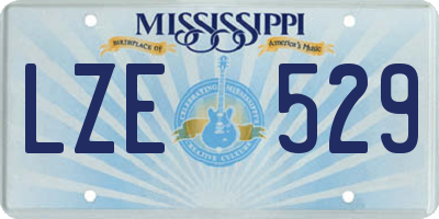 MS license plate LZE529