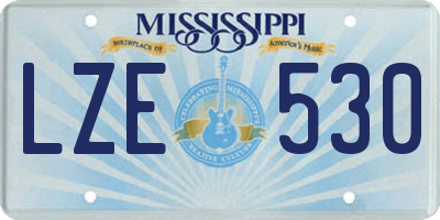 MS license plate LZE530