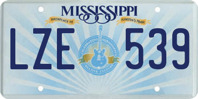 MS license plate LZE539