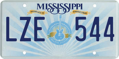MS license plate LZE544