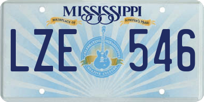 MS license plate LZE546