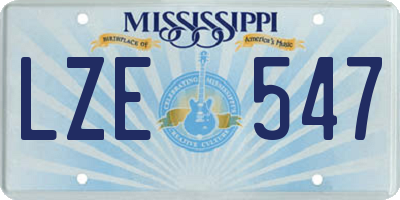 MS license plate LZE547