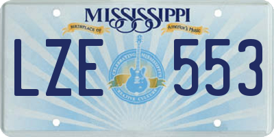MS license plate LZE553