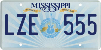 MS license plate LZE555