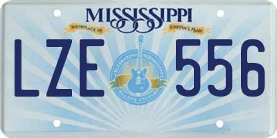MS license plate LZE556