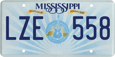 MS license plate LZE558