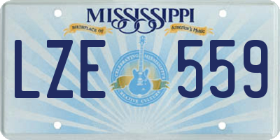 MS license plate LZE559