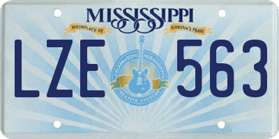 MS license plate LZE563