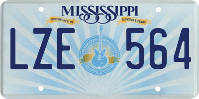 MS license plate LZE564