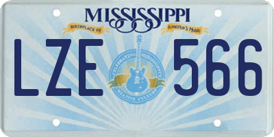 MS license plate LZE566