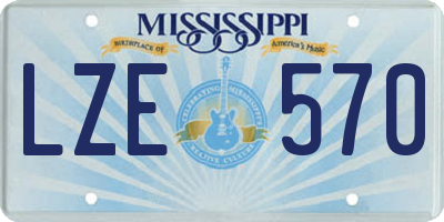 MS license plate LZE570