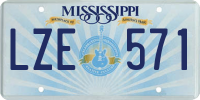 MS license plate LZE571