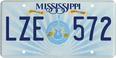 MS license plate LZE572