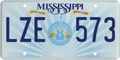 MS license plate LZE573