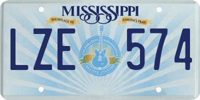 MS license plate LZE574