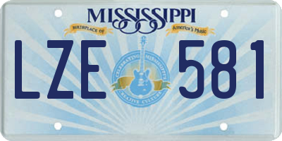 MS license plate LZE581