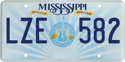 MS license plate LZE582