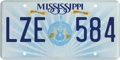 MS license plate LZE584