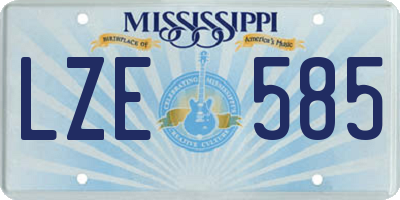 MS license plate LZE585