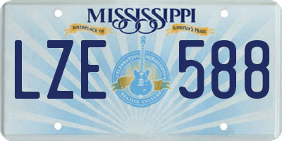 MS license plate LZE588