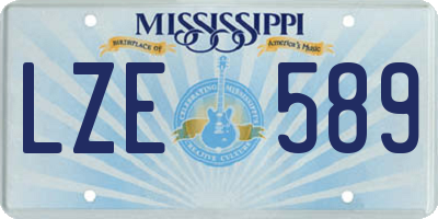 MS license plate LZE589