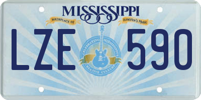 MS license plate LZE590