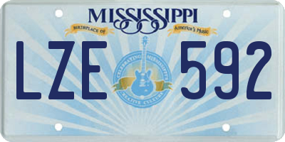 MS license plate LZE592