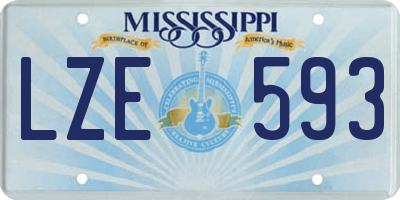 MS license plate LZE593