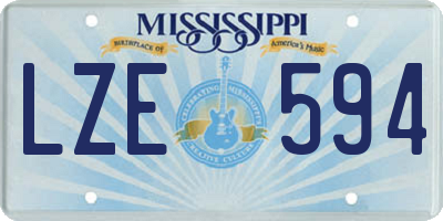 MS license plate LZE594