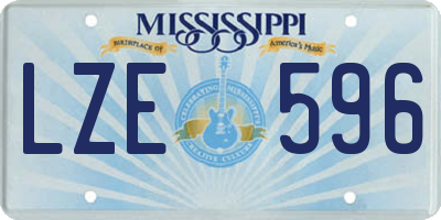MS license plate LZE596
