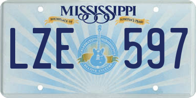 MS license plate LZE597