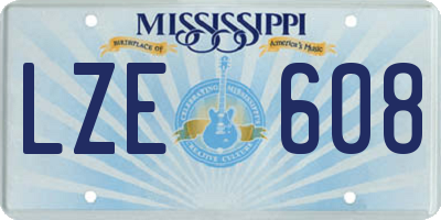 MS license plate LZE608