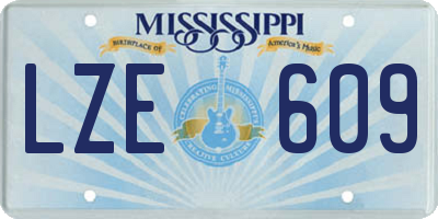 MS license plate LZE609