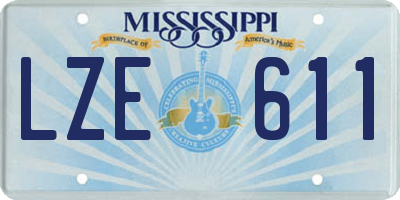 MS license plate LZE611