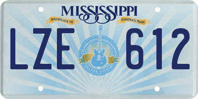 MS license plate LZE612