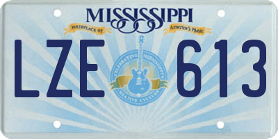 MS license plate LZE613