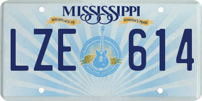 MS license plate LZE614