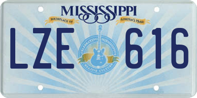 MS license plate LZE616