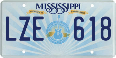 MS license plate LZE618