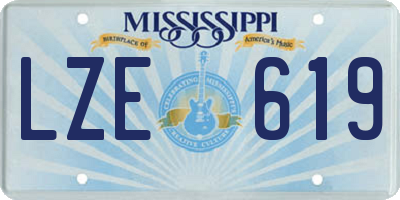 MS license plate LZE619