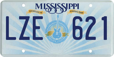MS license plate LZE621