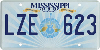 MS license plate LZE623
