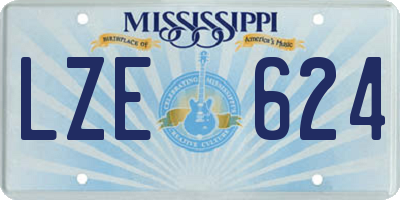 MS license plate LZE624