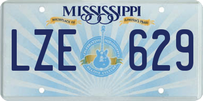 MS license plate LZE629