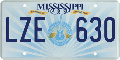 MS license plate LZE630