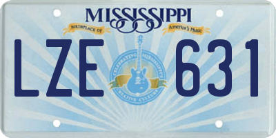 MS license plate LZE631
