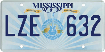 MS license plate LZE632