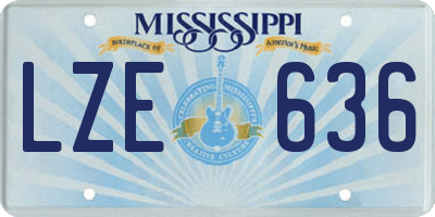 MS license plate LZE636