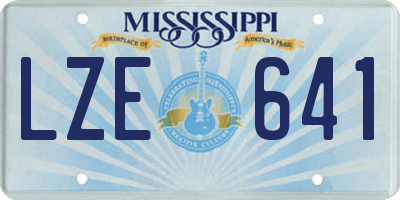 MS license plate LZE641
